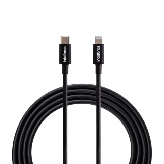 Cabo USB-C Lightning 1,2m em PVC Preto Intelbras EUCL 12PP