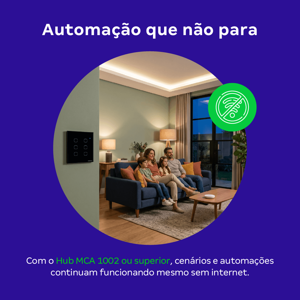 Interruptor Inteligente Zigbee Touch 6 Botões EIZ 1006 Preto Intelbras