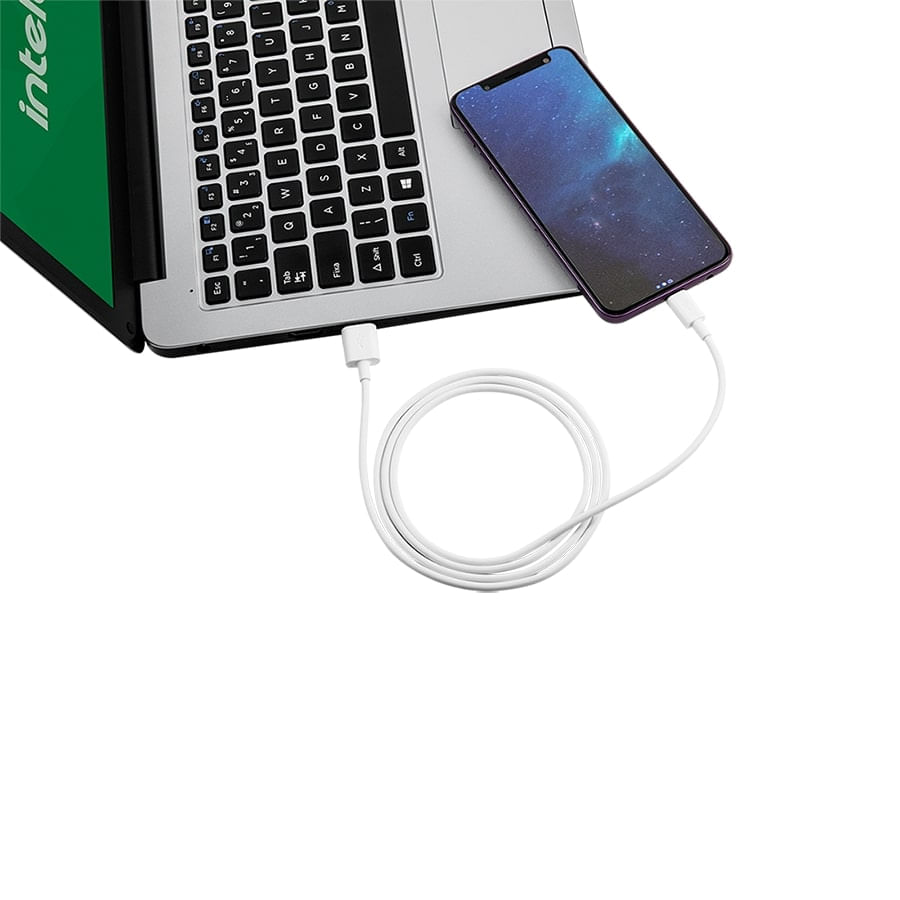 Cabo USB-A para Micro USB de 1,2m em PVC Branco EUAB 12PB Intelbras