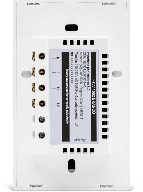 Interruptor Inteligente Wi-Fi Touch 2 teclas Branco EIW 1002 Intelbras