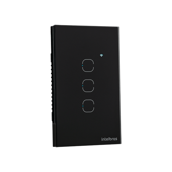Interruptor Inteligente Wi-Fi Touch 3 teclas Preto EIW 1003 Intelbras