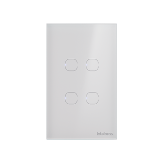 Interruptor Inteligente Wifi Touch 4 Teclas EIW 1004S Branco Intelbras