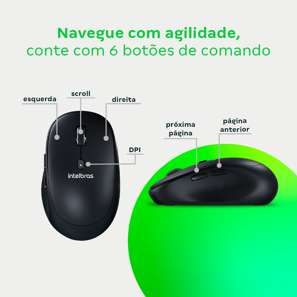 Mouse Sem Fio Intelbras MSI200 Clique Silencioso