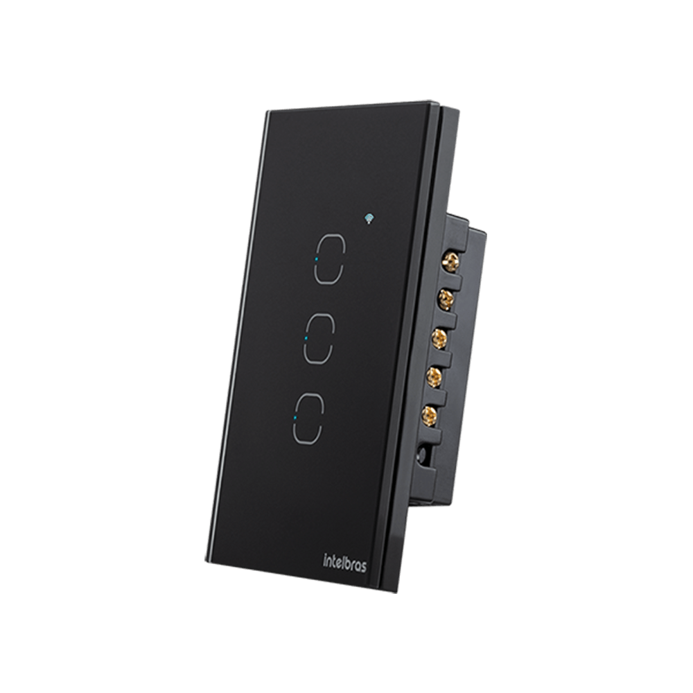 Interruptor inteligente Wi-Fi Touch Smart Zigbee 3 teclas Preto EZS 1003 Intelbras