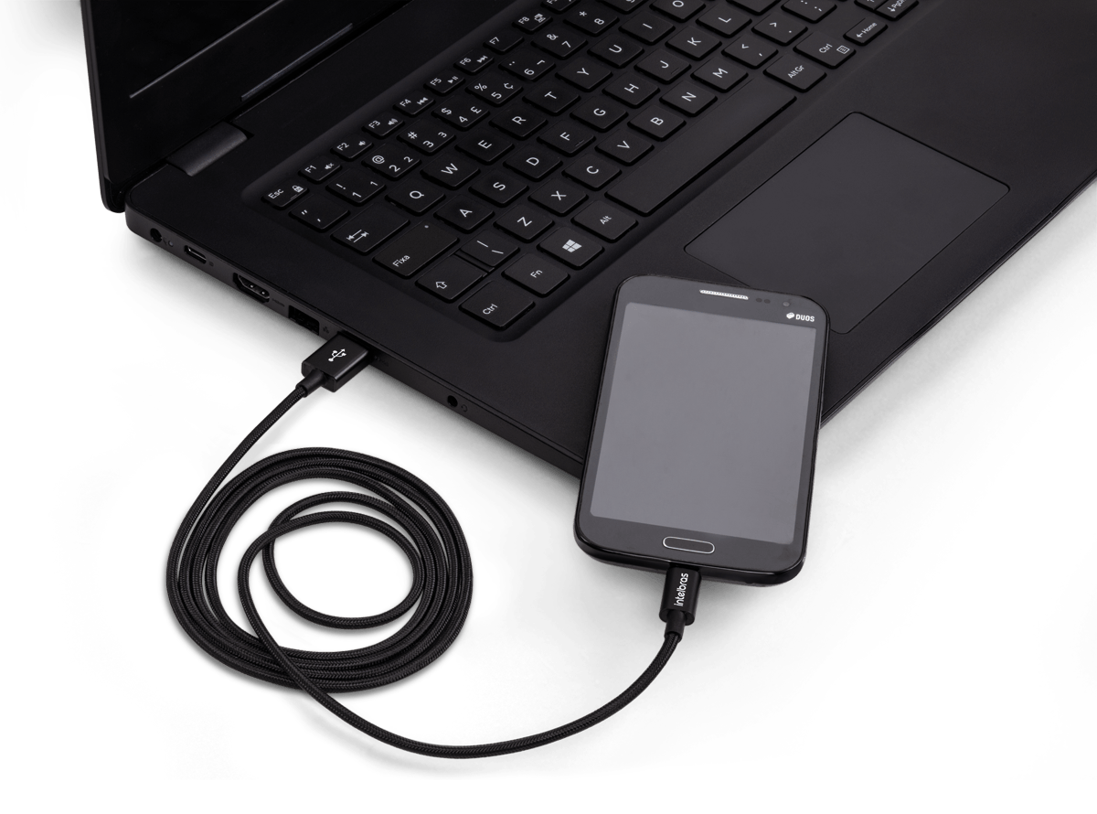 Cabo Micro USB 1,5m Nylon Preto Intelbras EUAB 15NP