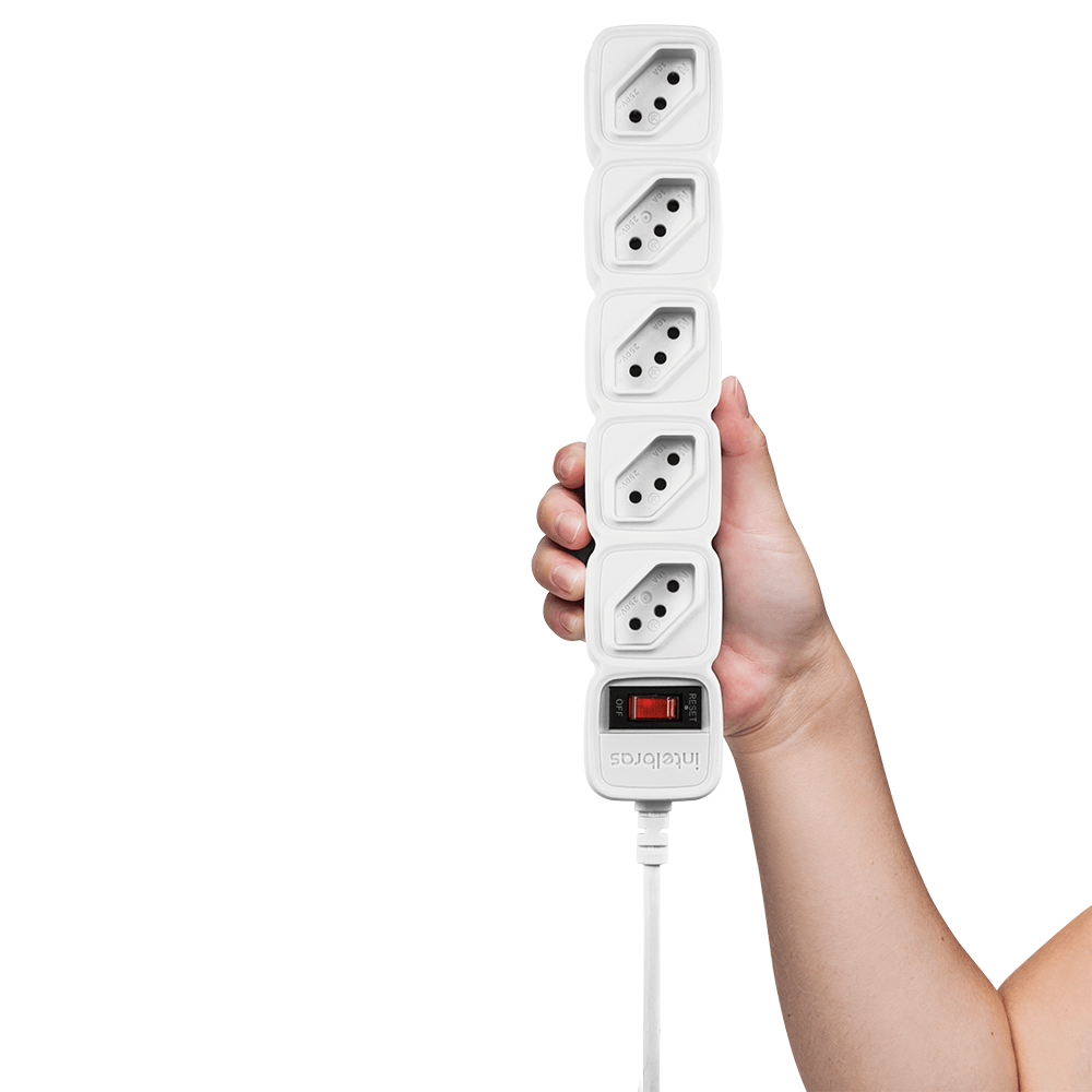 Protetor Eletrônico Intelbras com 5 Tomadas EPE 205 Branco