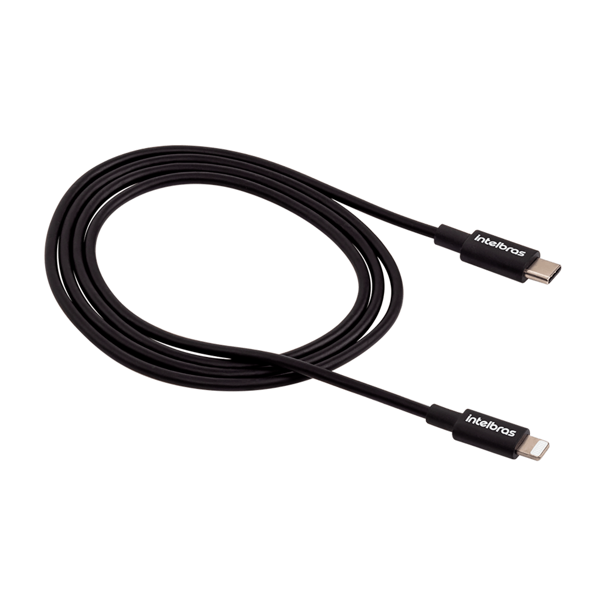 Cabo USB-C Lightning 1,2m em PVC Preto Intelbras EUCL 12PP