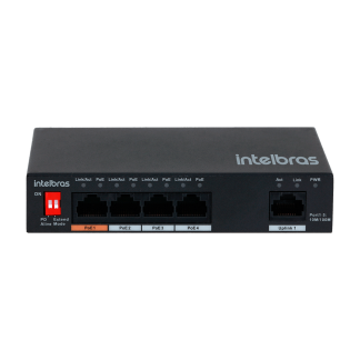 Switch Não Gerenciável 5 portas Fast SF 500 Hi-PoE Preto Intelbras
